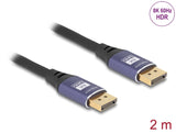 Delock 80601 Displayport Cable 8K 60 Hz 2 M Lila Metal