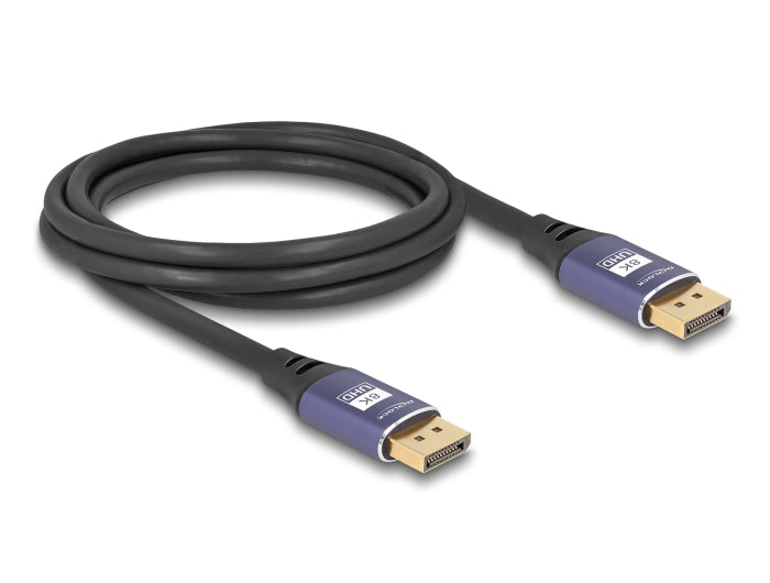 Delock 80601 Displayport Cable 8K 60 Hz 2 M Lila Metal