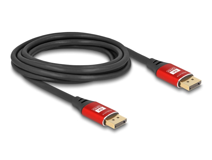 Delock 80606 Displayport Cable 8K 60 Hz 3 M Red Metal