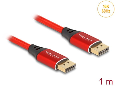 Delock 80631 Displayport Cable 16K 60 Hz 1 M Red Metal