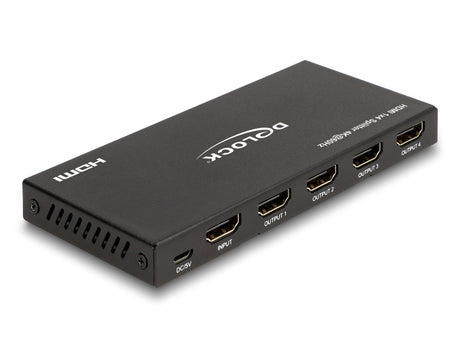 Delock 18652 Hdmi Splitter 1 X Hdmi In To 4 X Hdmi Out 4K 60 Hz With Downscaler