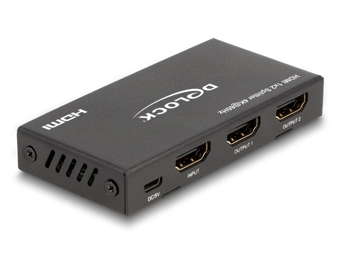 Delock 18651 Hdmi Splitter 1 X Hdmi In To 2 X Hdmi Out 4K 60 Hz With Downscaler