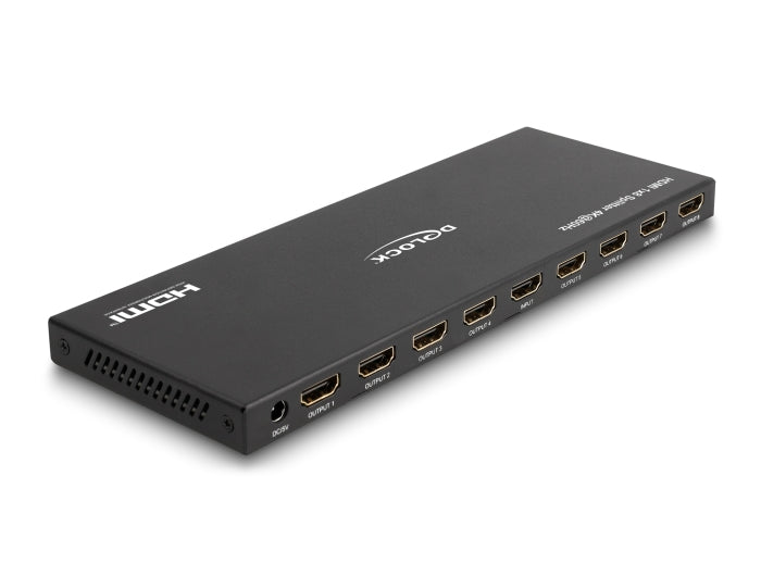 Delock 18654 Hdmi Splitter 1 X Hdmi In To 8 X Hdmi Out 4K 60 Hz With Downscaler