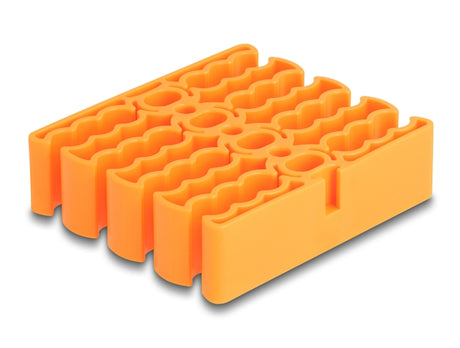 Delock 66255 Cable Organizer With 24 Cable Entries Orange