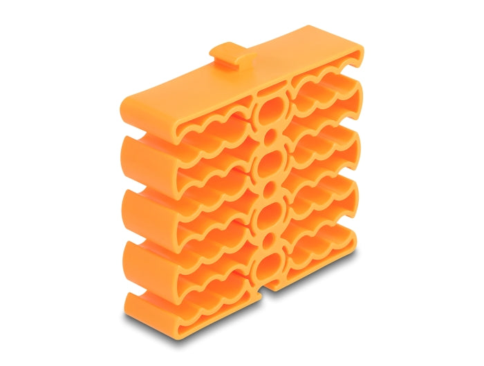 Delock 66255 Cable Organizer With 24 Cable Entries Orange