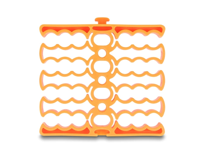 Delock 66255 Cable Organizer With 24 Cable Entries Orange