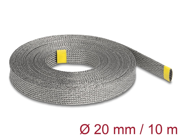 Delock 20940 Braided Sleeve For Emi Shielding Stretchable 10 M X 20 Mm