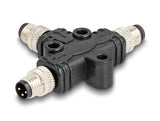 Delock 60573 M8 T-Splitter A-Coded 3 Pin 1 X Male To 2 X Male Connection