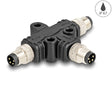 Delock 60574 M8 T-Splitter A-Coded 4 Pin 1 X Male To 2 X Male Connection