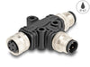 Delock 60580 M12 T-Splitter 4 Pin 1 X Male To 1 X Male Und 1 X Female