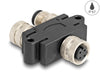 Delock 60581 M12 Y-Splitter 4 Pin 1 X Female To 1 X Male Und 1 X Female