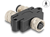 Delock 60581 M12 Y-Splitter 4 Pin 1 X Female To 1 X Male Und 1 X Female