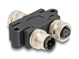 Delock 60581 M12 Y-Splitter 4 Pin 1 X Female To 1 X Male Und 1 X Female