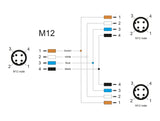 Delock 60578 M12 T-Splitter A-Coded 4 Pin 1 X Male To 2 X Male Connection