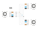 Delock 60574 M8 T-Splitter A-Coded 4 Pin 1 X Male To 2 X Male Connection