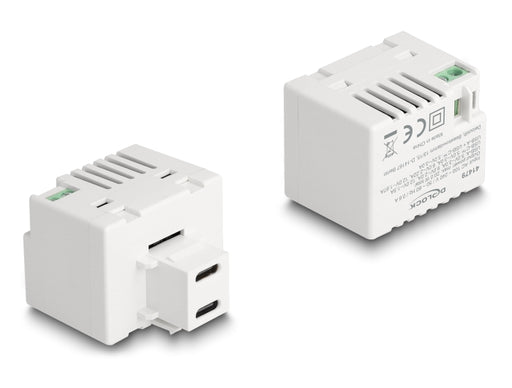 Delock 41479 Keystone Module With 2 X Usb Type-C™ Charging Port Pd 20 W White