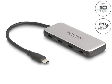 Delock 64261 Usb 10 Gbps Usb Type-C™ Hub With 4 X Usb Type-C™ Female And Pd