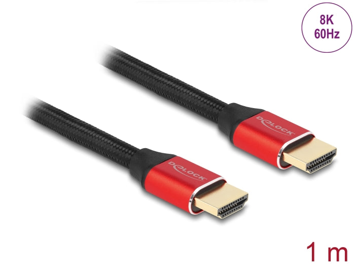 Delock 85773 Ultra High Speed Hdmi Cable 48 Gbps 8K 60 Hz Red 1 M Certified