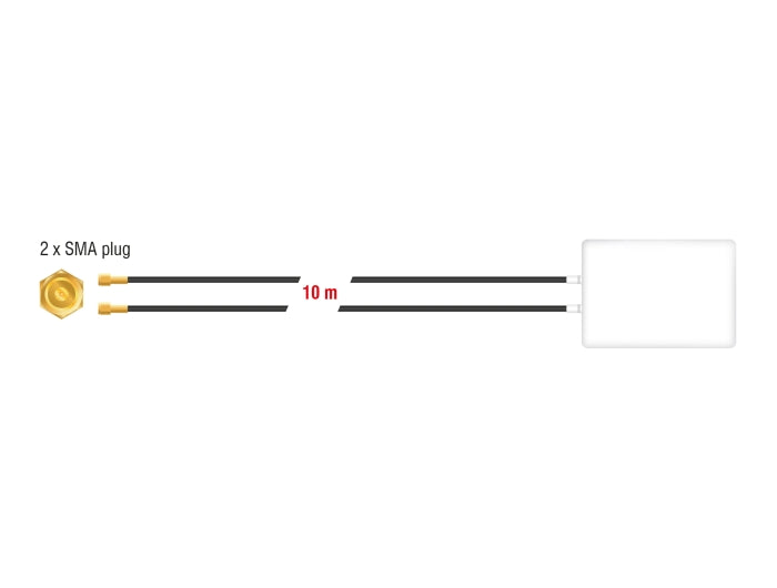 Delock 89891 Lte Mimo Antenna 2 X Sma Plug 8 Dbi Directional