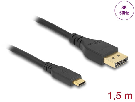 Delock 86040 Bidirectional Usb Type-C™ To Displayport Cable 8K 60 Hz 1.5 M