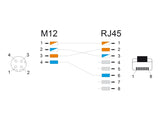 Delock 60072 M12 Adapter Cable D-Coded 4 Pin Female To Rj45 Male 50 Cm