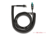 Delock 87995 Coiled Cable Rj50 Male To Poweredusb Male 12 V 3 M Black