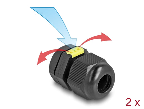 Delock 60614 Cable Gland M12 With Ventilation Ip68 Dust And Waterproof 2 Pieces