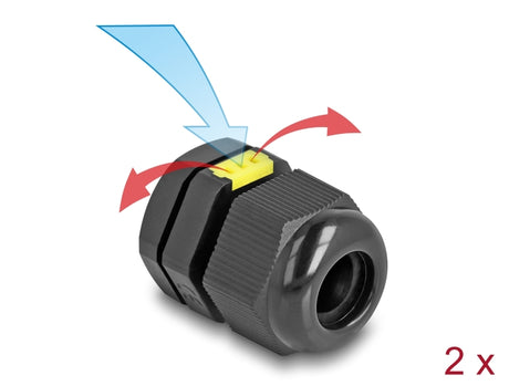 Delock 60615 Cable Gland M16 With Ventilation Ip68 Dust And Waterproof 2 Pieces