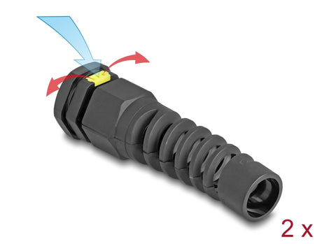 Delock 60625 Cable Gland M16 With Ventilation And Strain Relief Ip68 2 Pieces