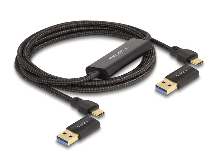 Delock 83014 Usb Type-C™ 5 Gbps Data Link Cable + Km Switch 2 M