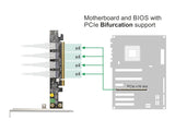 Delock 90111 Pci Express X16 Card To 4 X Internal Sff-8654 4I Nvme