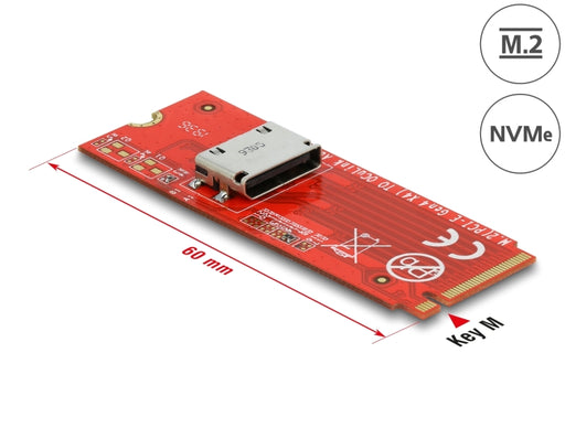 Delock 64106 M.2 Key M To 1 X Oculink Sff-8612 Converter