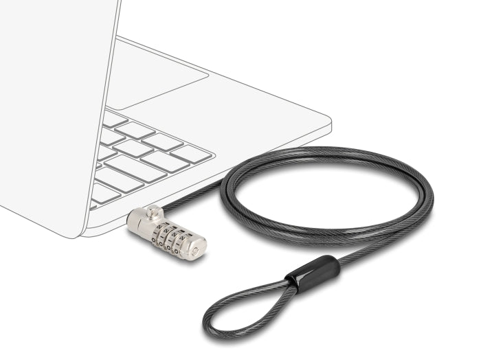 Navilock 20967 Laptop Security Cable With Combination Lock For Hp Nano Slot