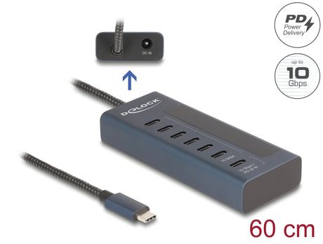 Delock 64288 Usb 10 Gbps Hub With 7 Usb Type-C™ Ports Thereof 6 X Data Port