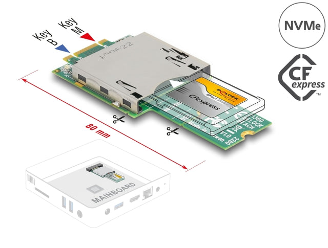 Delock 21360 Adapter M.2 Key B+M Male To Cfexpress Slot