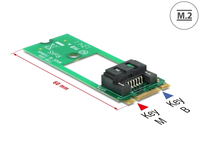 Delock 62517 Adapter M.2 Key B+M To Sata 7 Pin - Form Factor 2260