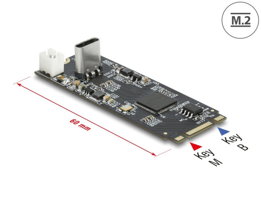 Delock 63174 Converter M.2 Key B+M Male To Usb Type-C™ Female