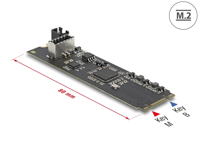 Delock 63330 Converter M.2 Key B+M Male To Internal Usb 10 Gbps Type-E Key A