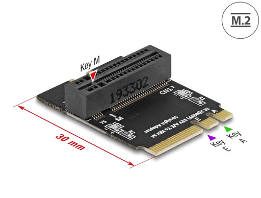 Delock 64137 Adapter M.2 Key A+E Male To Key M Slot Angled With Holder
