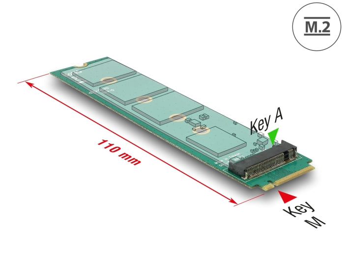 Delock 65699 Adapter M.2 Key M Male > M.2 Key A Slot