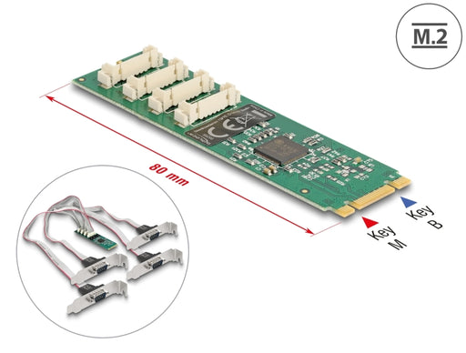 Delock 95269 M.2 Card To 4 X Serial Rs-232 Db9 With Standard