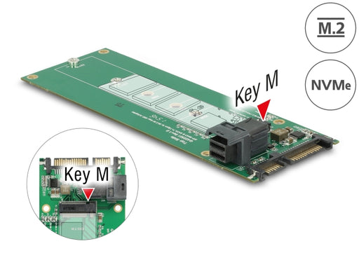 Delock 62703 Converter Sata 22 Pin / Sff-8643 Nvme > 1 X M.2 Key M