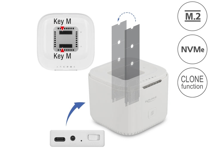 Delock 63331 M.2 Docking Station For 2 X M.2 Nvme Pcie Ssd With Clone Function