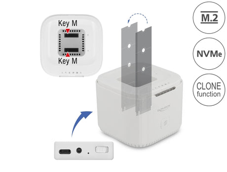 Delock 63331 M.2 Docking Station For 2 X M.2 Nvme Pcie Ssd With Clone Function