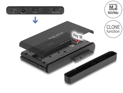 Delock 64190 Usb Type-C™ Converter For 1 X M.2 Nvme Ssd + 1 X Sata Ssd / Hdd