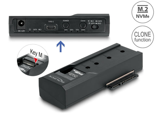 Delock 64252 Usb Type-C™ Converter For 1 X M.2 Nvme Ssd + 1 X Sata Ssd / Hdd