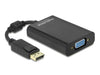 Delock 65439 Adapter Displayport 1.1 Male > Vga Female + Audio + Power Black