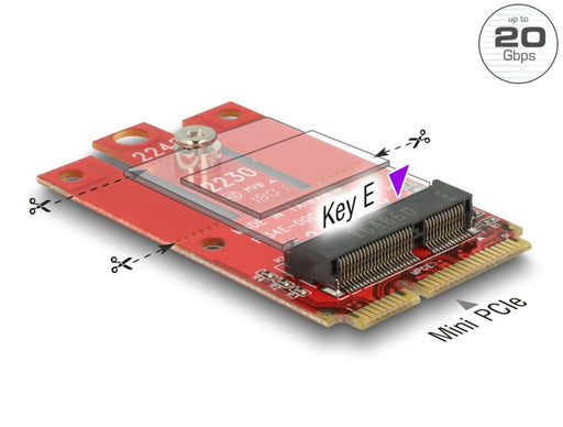 Delock 63909 Adapter Mini Pcie > M.2 Key E Slot