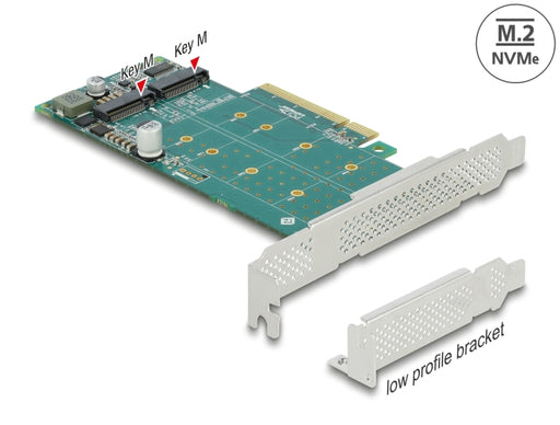 Delock 89045 Pci Express X8 Card To 2 X Internal Nvme M.2 Key M - Bifurcation