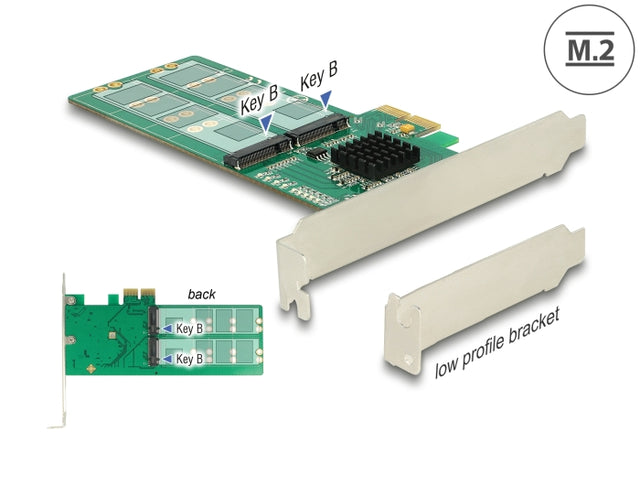 Delock 89588 Pci Express X2 Card > 4 X Internal M.2 Key B